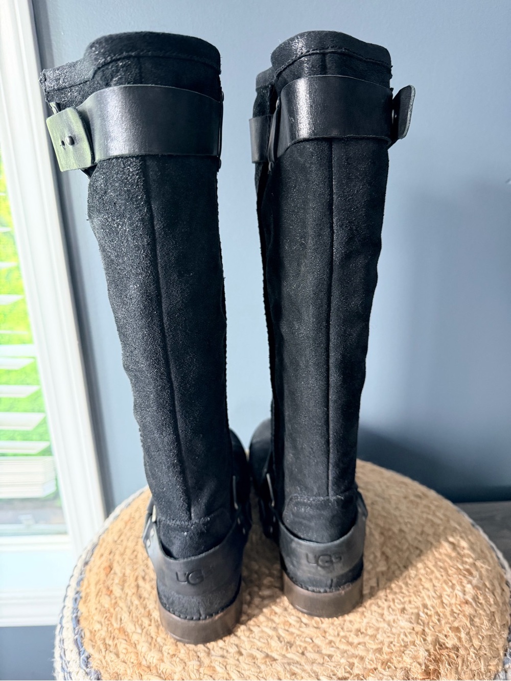 UGG Dree Black Suede Harness Riding Boots - Picture 7 of 12
